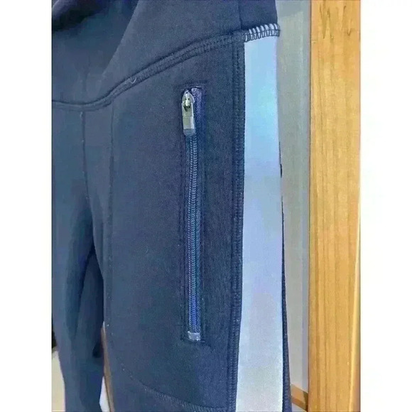 Athleta Navy Street To Summit Fleece Lined Leggings Reflective Side Trim, XSmall - Picture 5 of 9